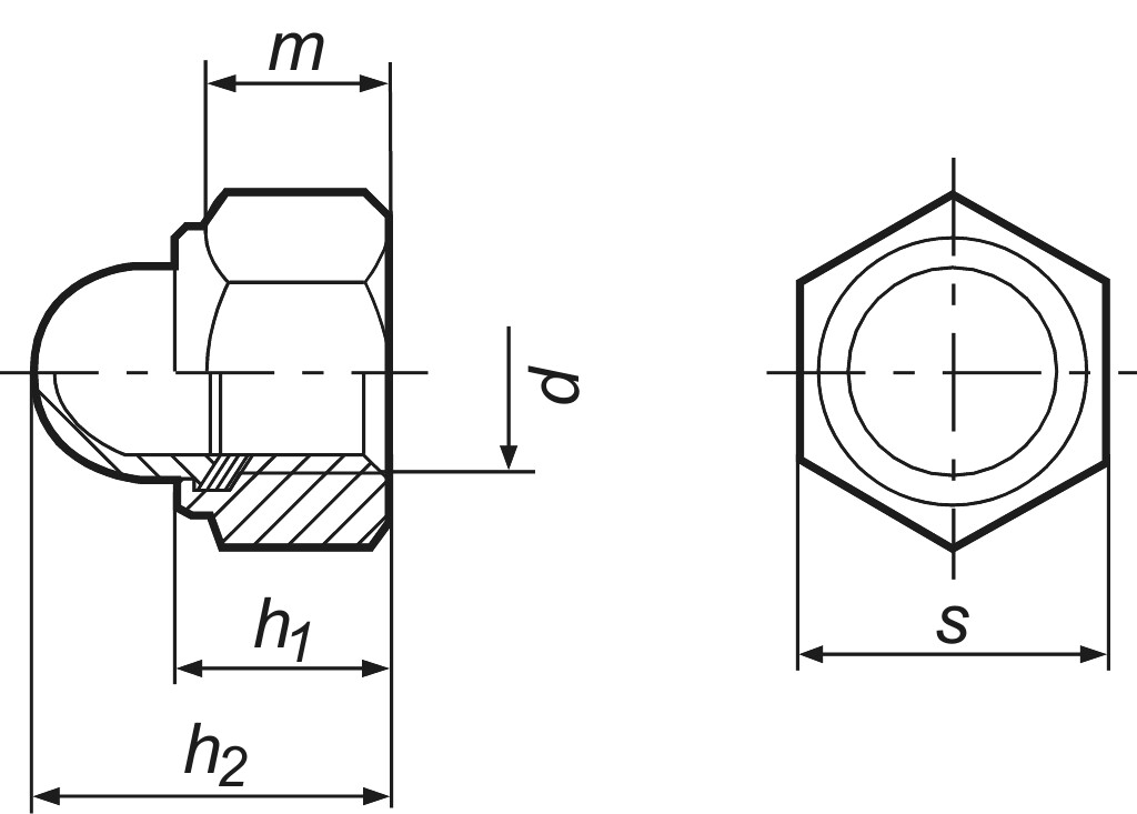 DIN 986  M  6  quality steel zinc-plated